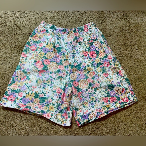 Talbots Pants - Vintage Linen Floral Shorts